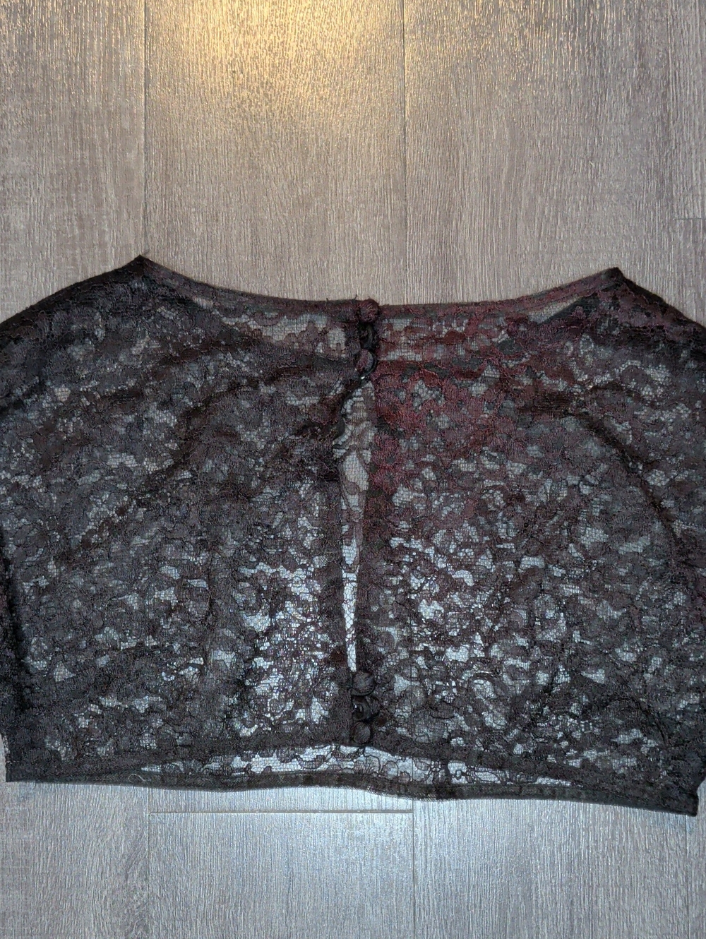Vintage 60s Black Lace Top Feather Boa Sleeves Elegant Formal - Picture 10 of 11